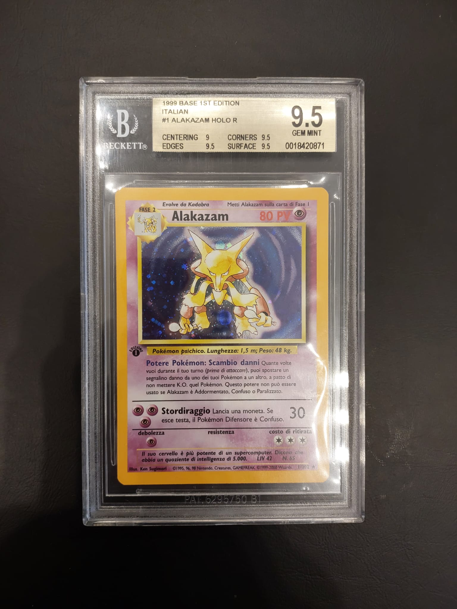 Alakazam Holo Set Base 1 Edizione 1/102 BGS 9.5