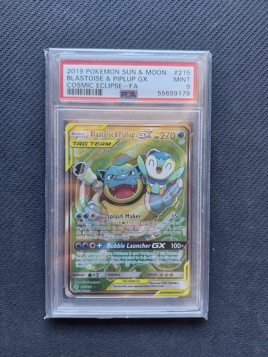 Blastoise e Piplup GX Tag Team Cosmic Eclipse 215/236 PSA 9 ...