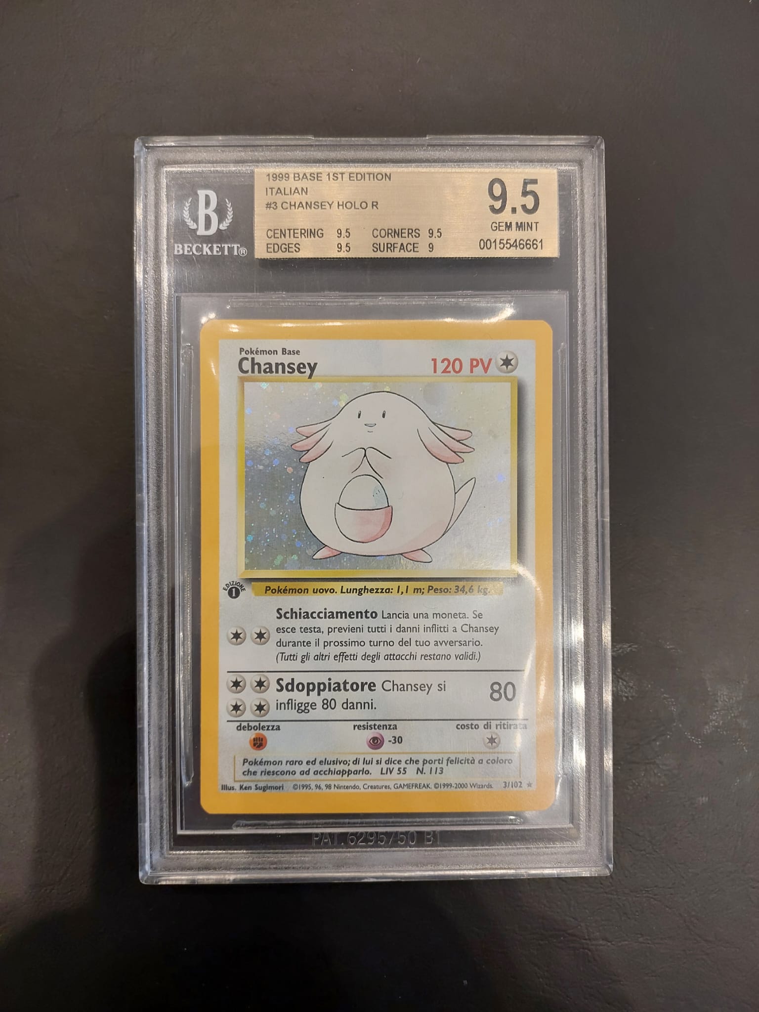 Chansey Holo Set Base 1 Edizione 3/102 BGS 9.5
