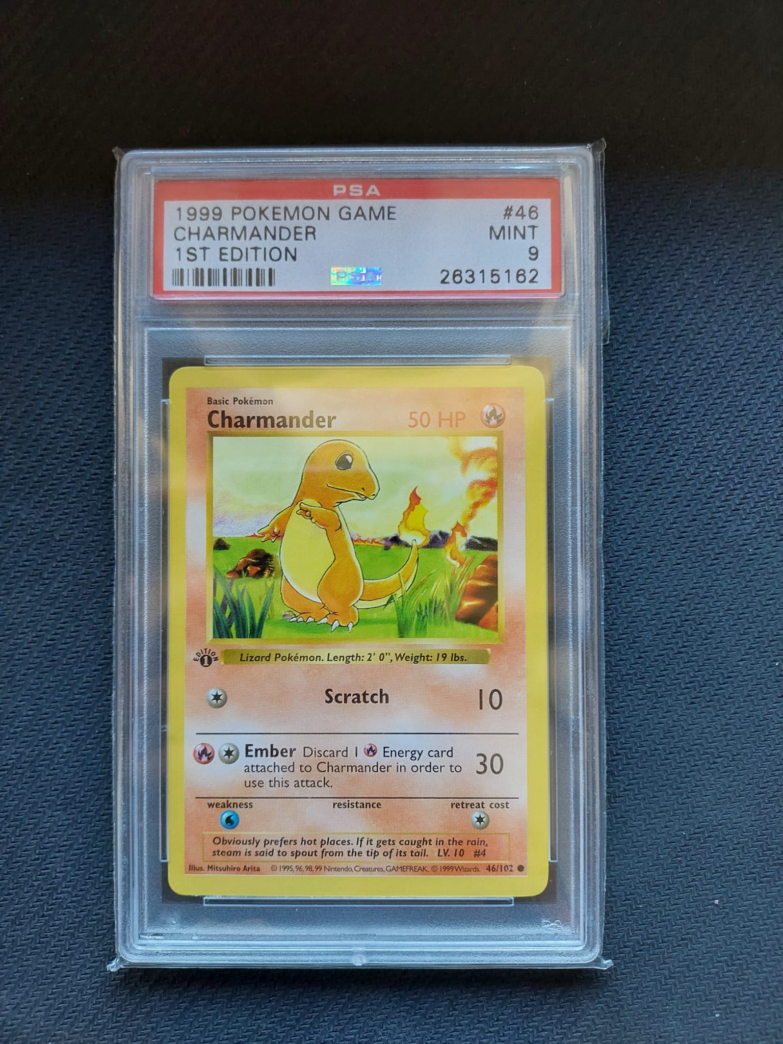 Charmander 46/102 1ed Set Base PSA 9