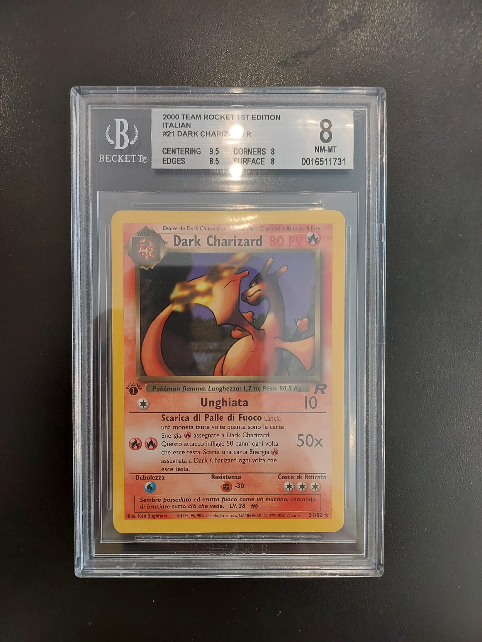 Dark Charizard 21/82 Prima Edizione BGS 8