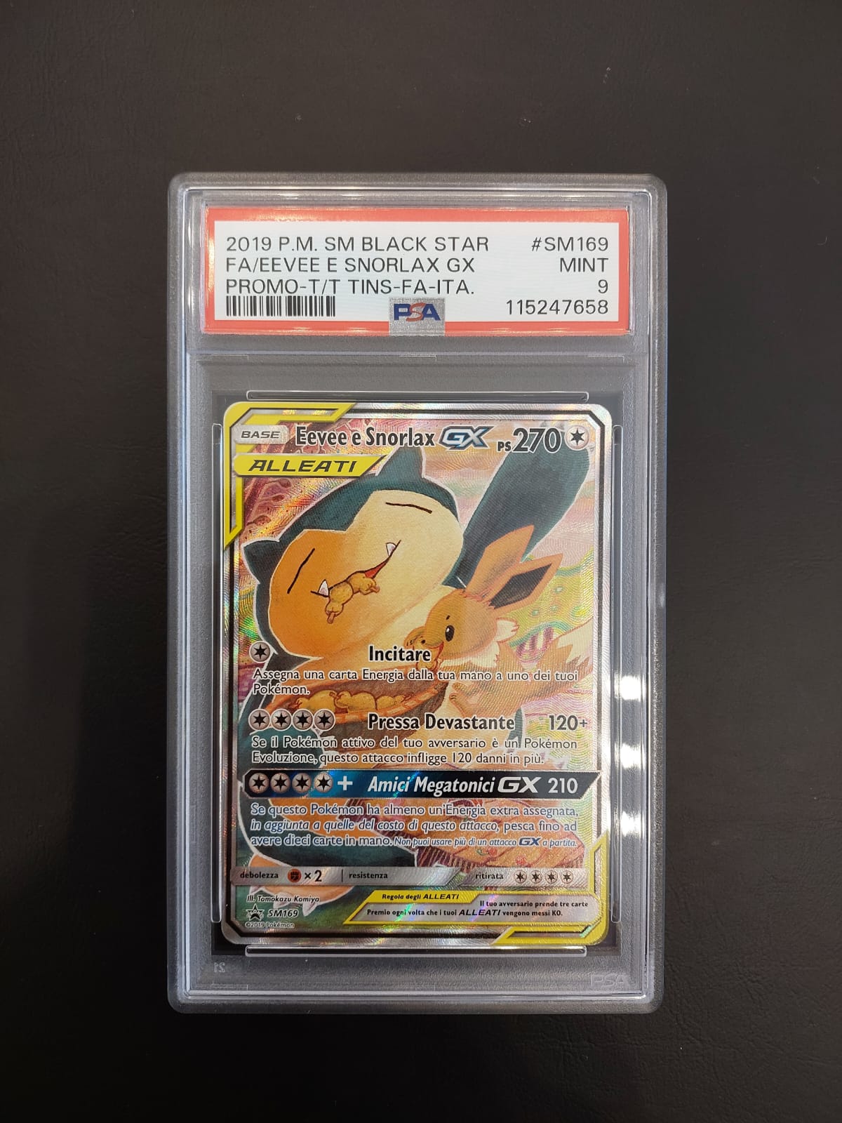 Eevee e Snorlax Gx Alleati Promo SM169 PSA 9