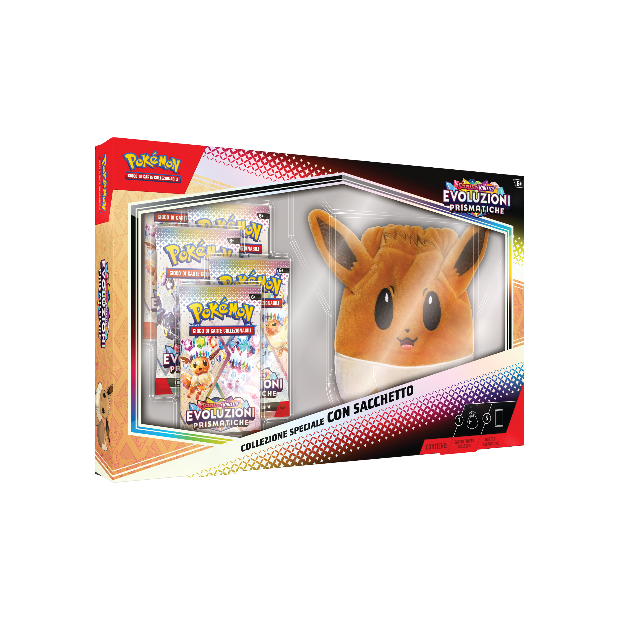 Scarlatto e Violetto Evoluzioni Prismatiche Collezione Speciale con Sacchetto Eevee ITA