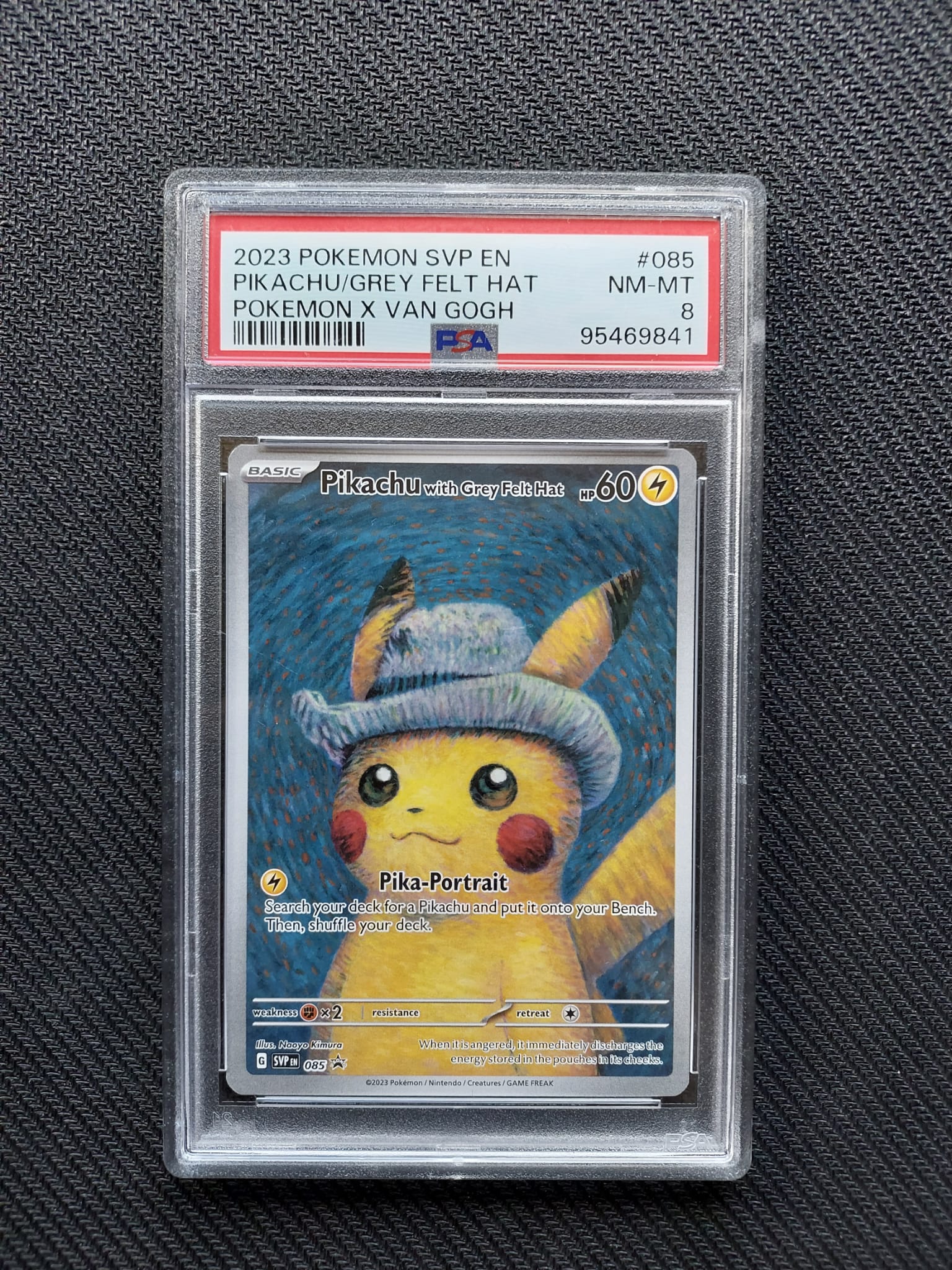 Pikachu With Grey Felt Hat SVP085 - Pokèmon X Van Gogh - PSA 8