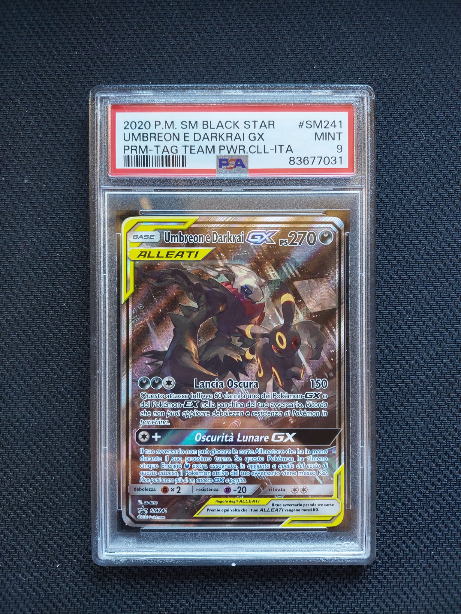 Umbreon e Darkrai GX Alleati SM241 PSA 9