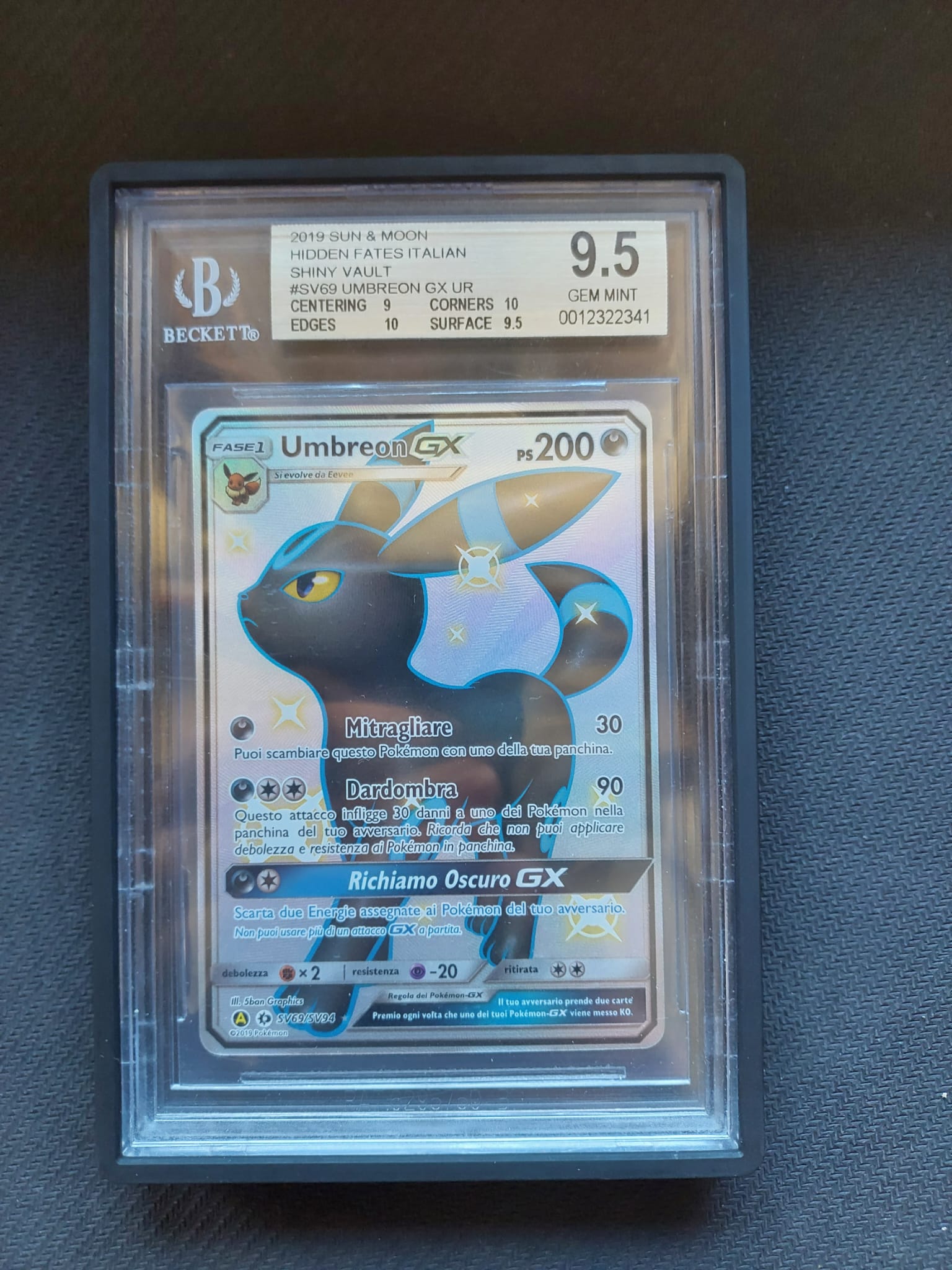 Umbreon GX UR SV69/94 Destino Sfuggente BGS 9.5