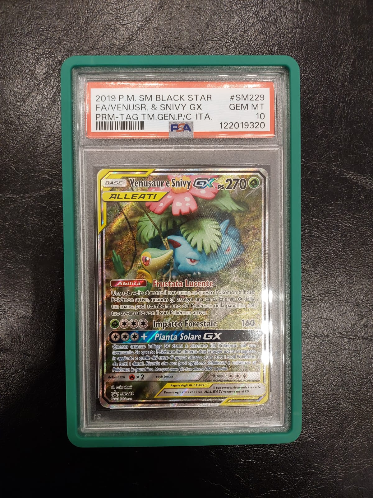Venusaur e Snivy GX Alleati SM229 PSA 10