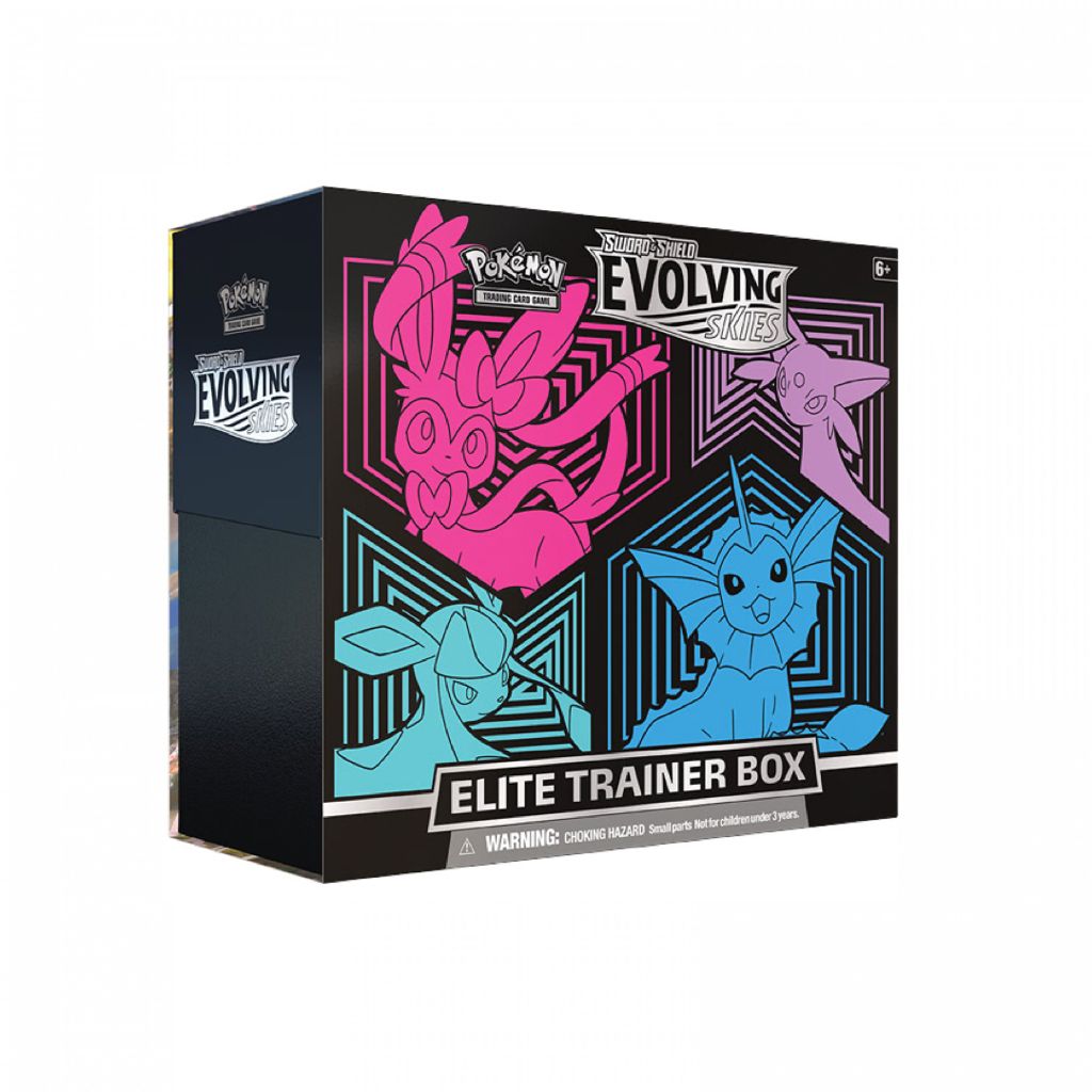 Sword and Shield Evolving Skies Elite Trainer Box Sylveon, Espeon, Glaceon e Vaporeon ENG